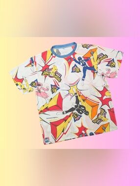 Handmade, Upcycled Vintage 1990's Power Rangers Bedsheet T-Shirt Size M